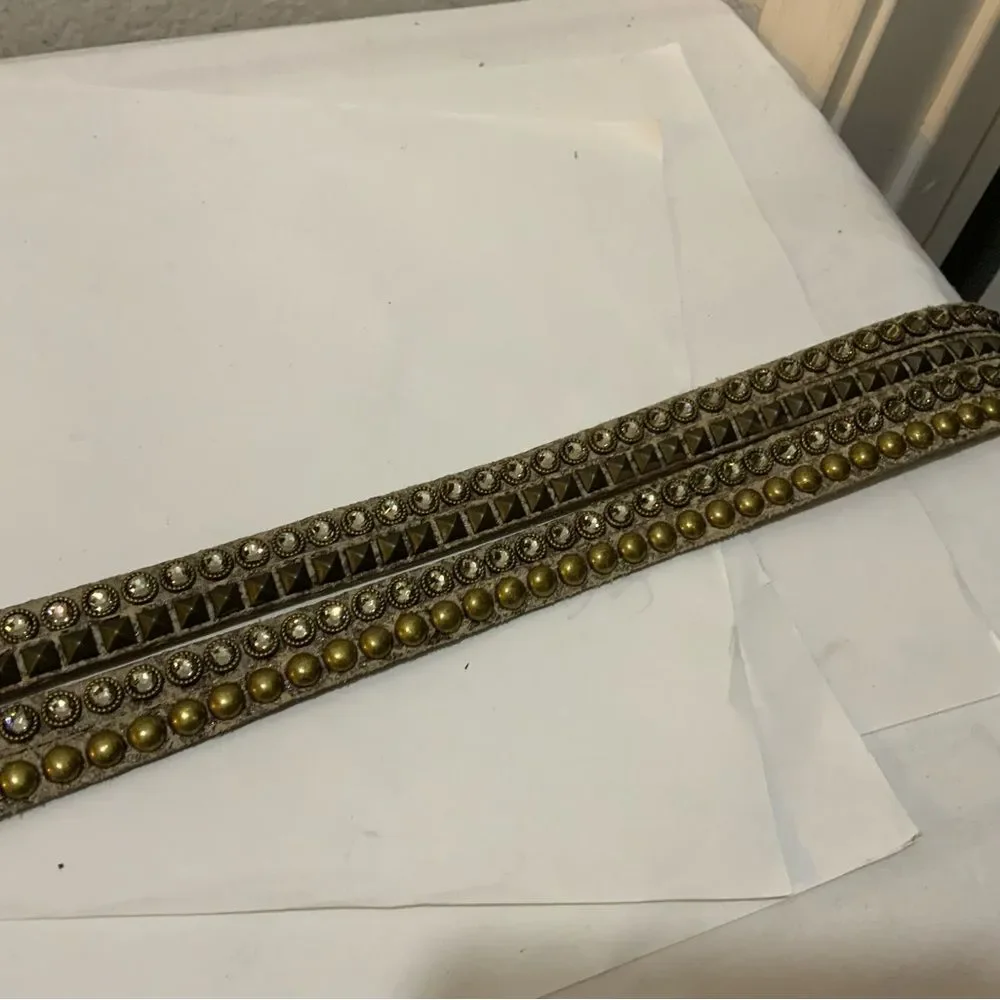 LeatherRock Stone and studded leather belt size M
